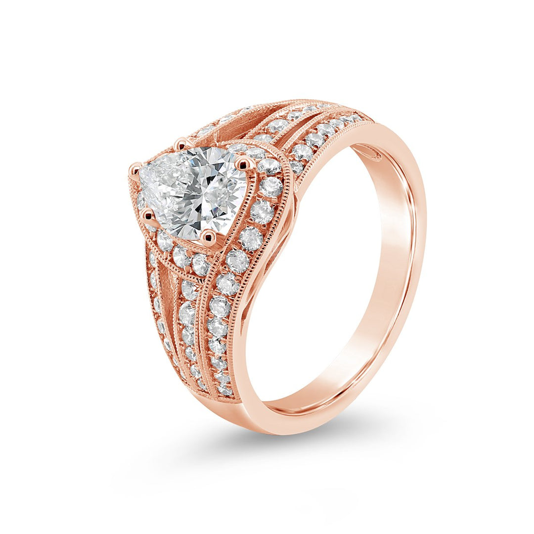 Unique Diamond Halo Engagement Ring - The Diamond Guys