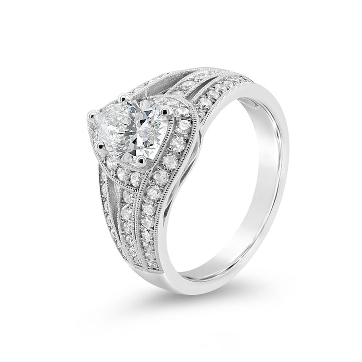 Unique Diamond Halo Engagement Ring - The Diamond Guys