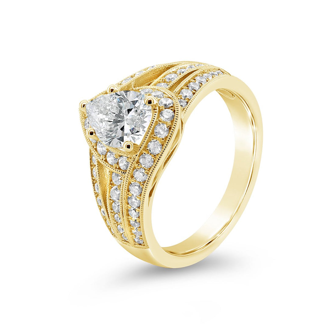 Unique Diamond Halo Engagement Ring - The Diamond Guys