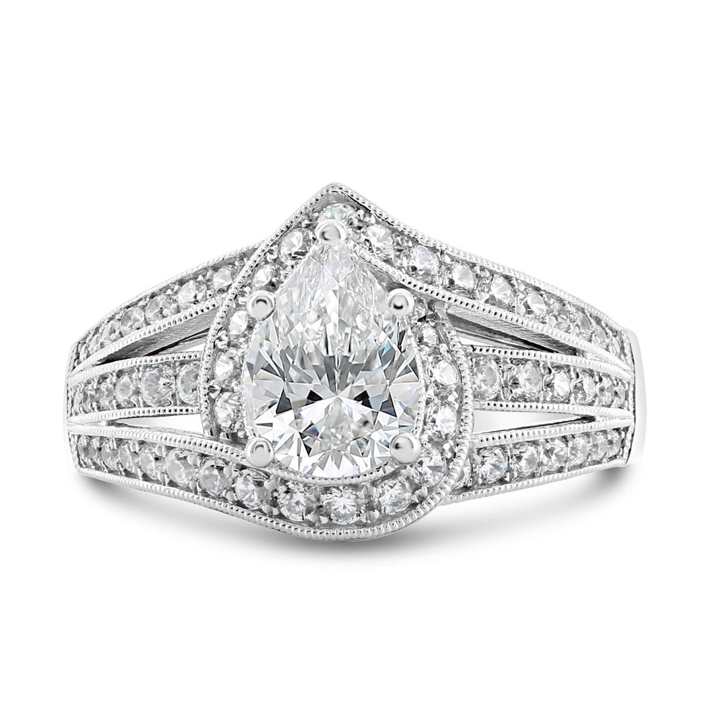 Unique Diamond Halo Engagement Ring - The Diamond Guys