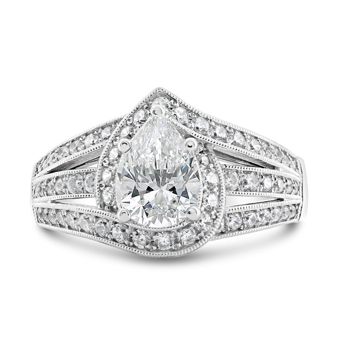 Unique Diamond Halo Engagement Ring - The Diamond Guys