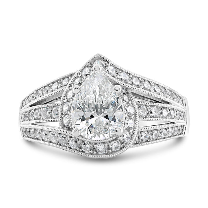 Unique Diamond Halo Engagement Ring - The Diamond Guys
