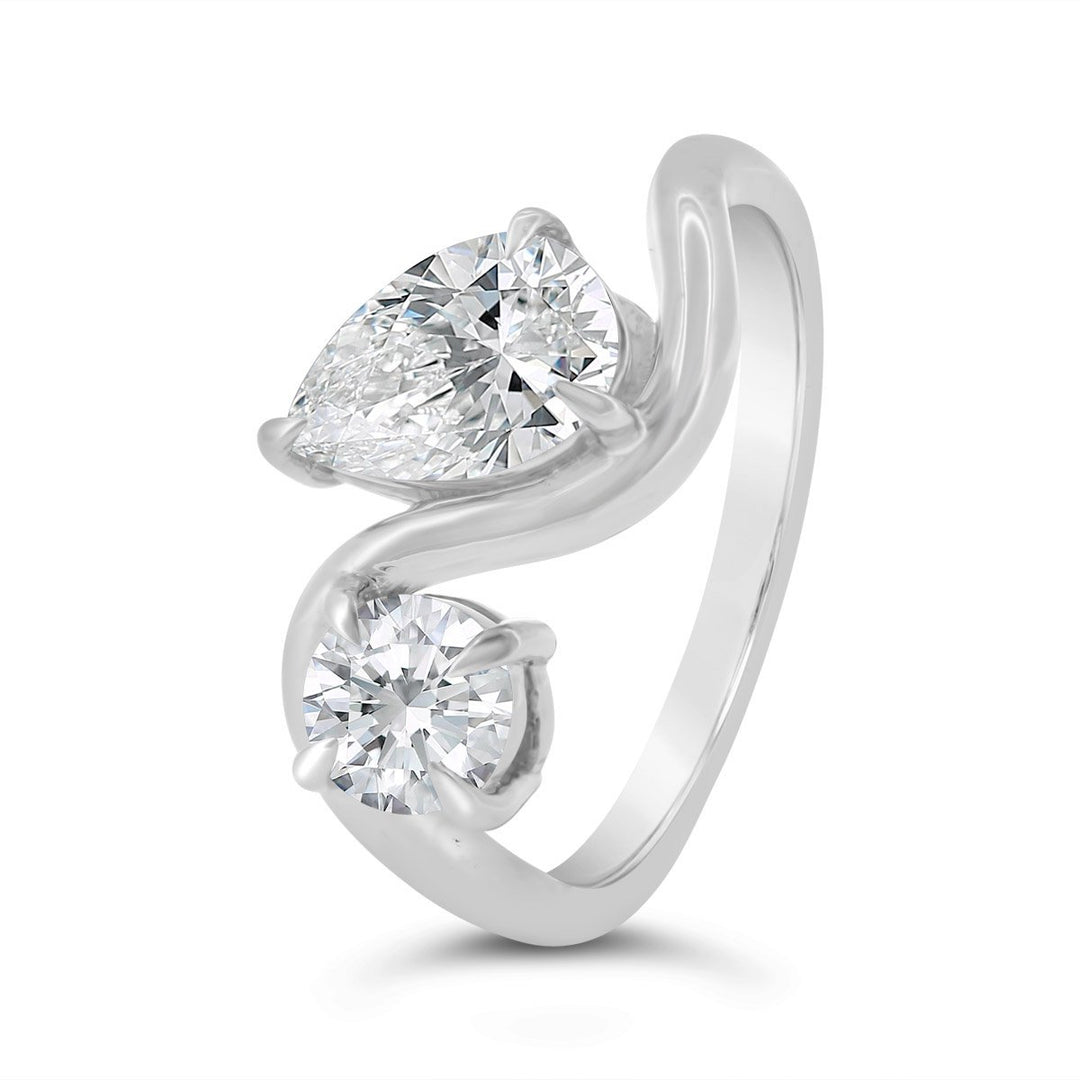 Lab Grown Curved Moi et Toi Diamond Ring