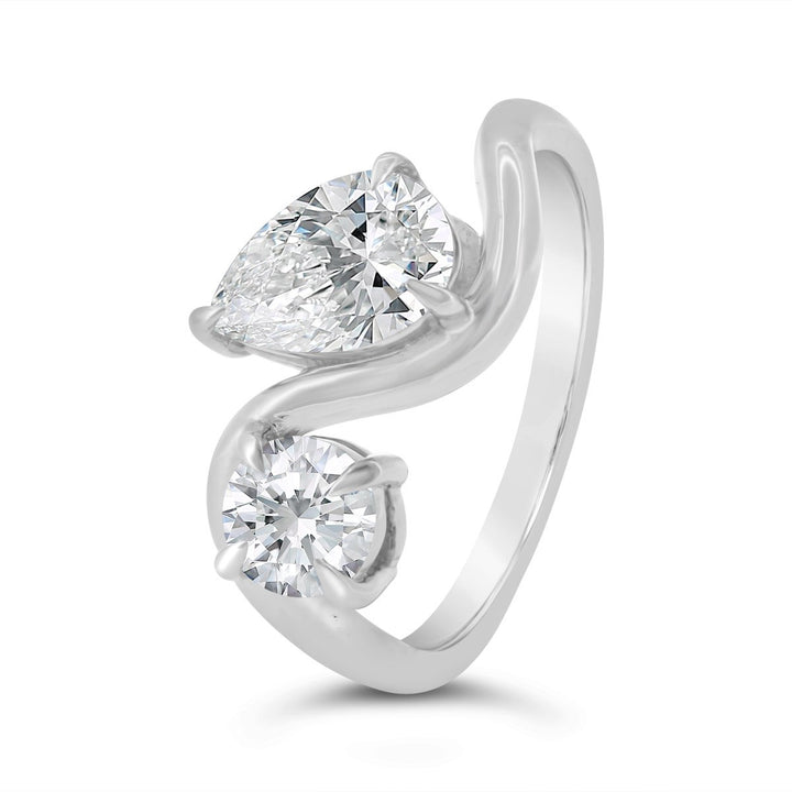 Lab Grown Curved Moi et Toi Diamond Ring