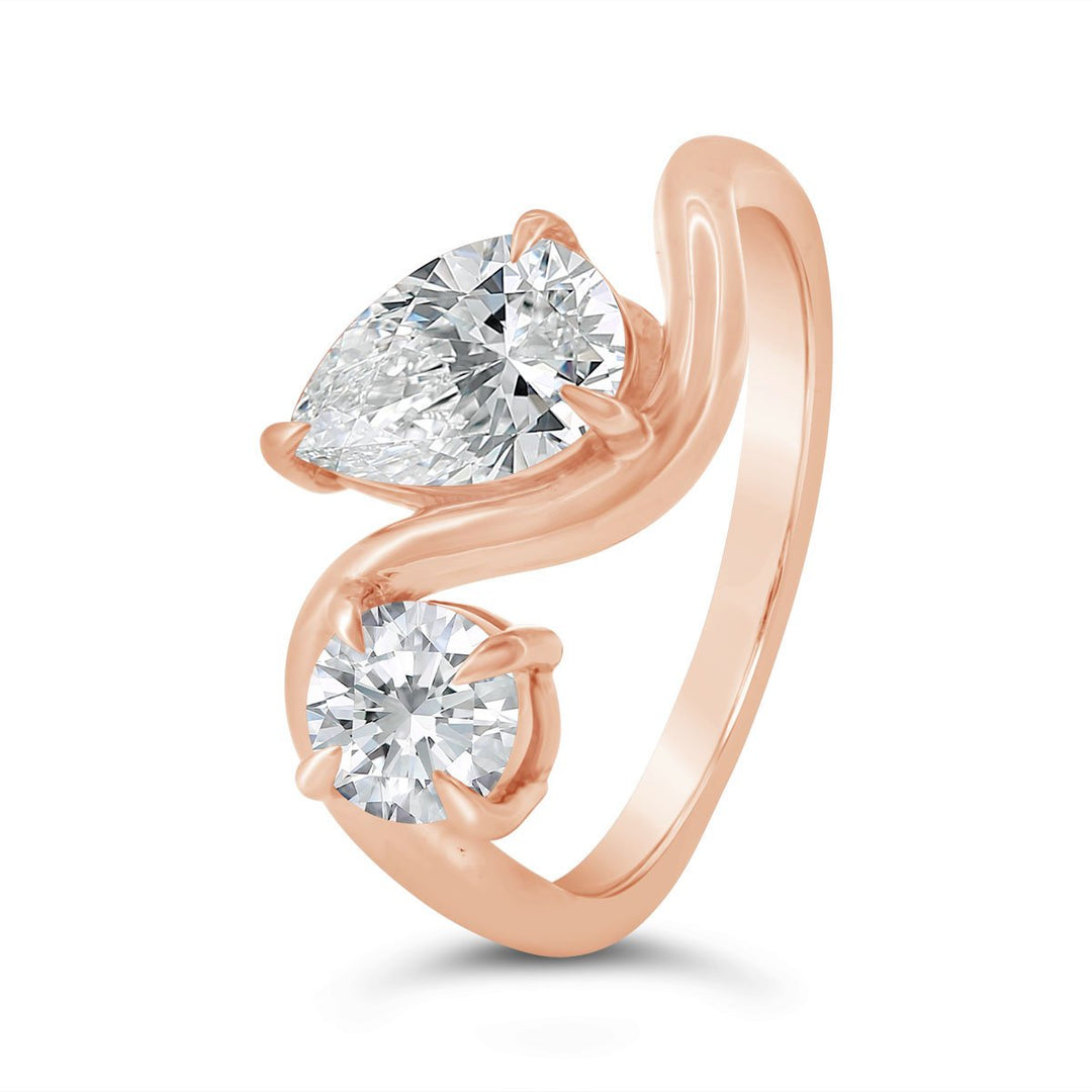 Lab Grown Curved Moi et Toi Diamond Ring