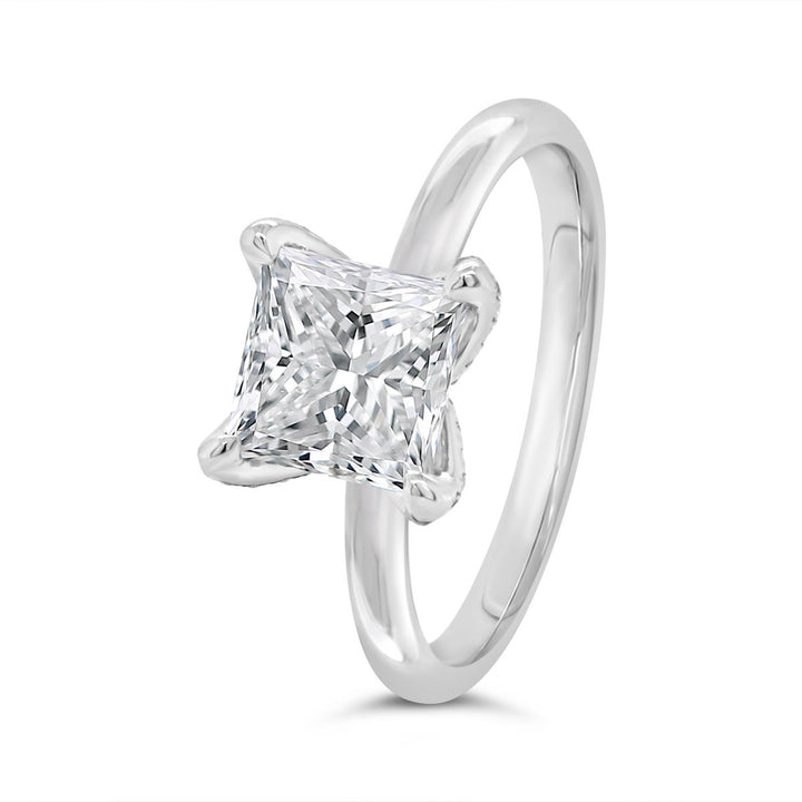 Hidden Halo Solitaire Diamond Engagement Ring - YJC5144R