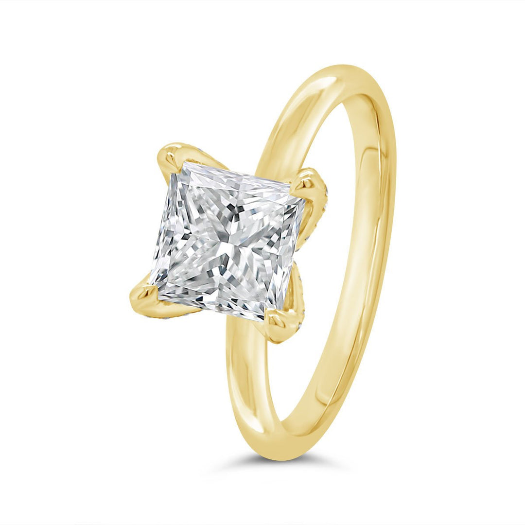 Hidden Halo Solitaire Diamond Engagement Ring - YJC5144R