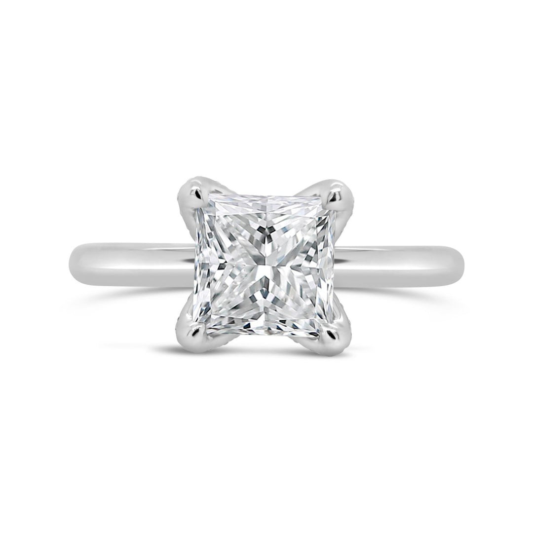 Hidden Halo Solitaire Diamond Engagement Ring - YJC5144R