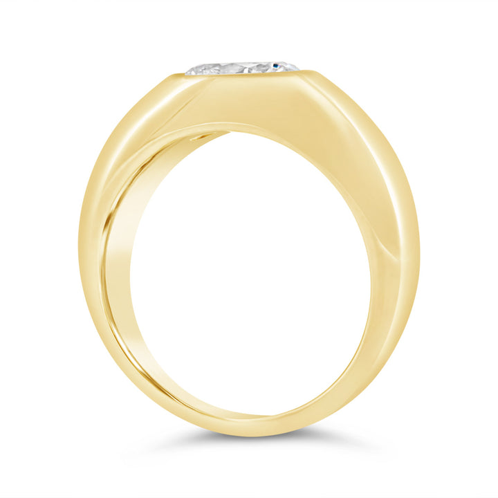 Lab Grown Bezel Set Diamond Wide Dome Ring