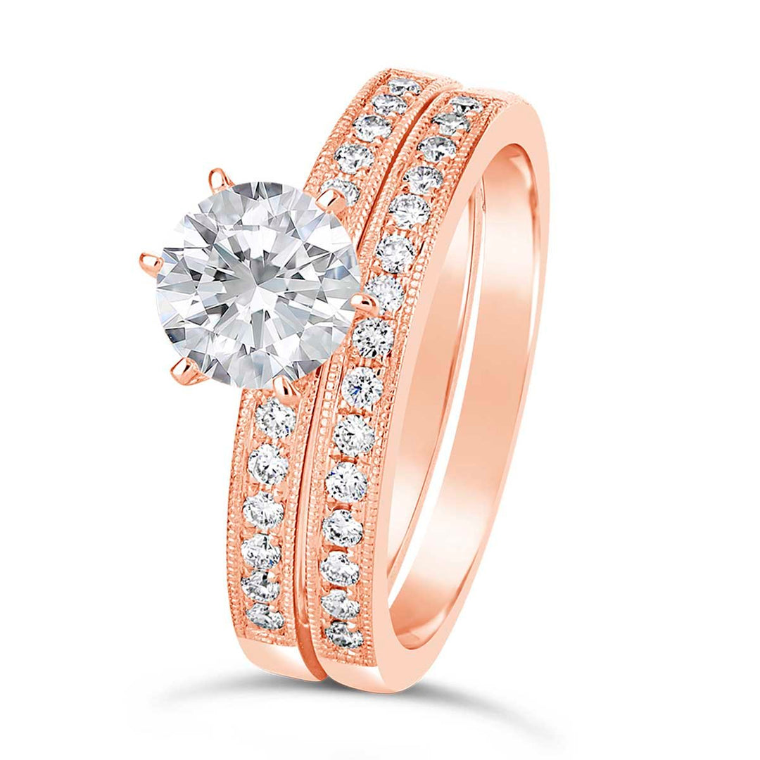 Vintage Inspired Diamond Wedding Set - MR0363