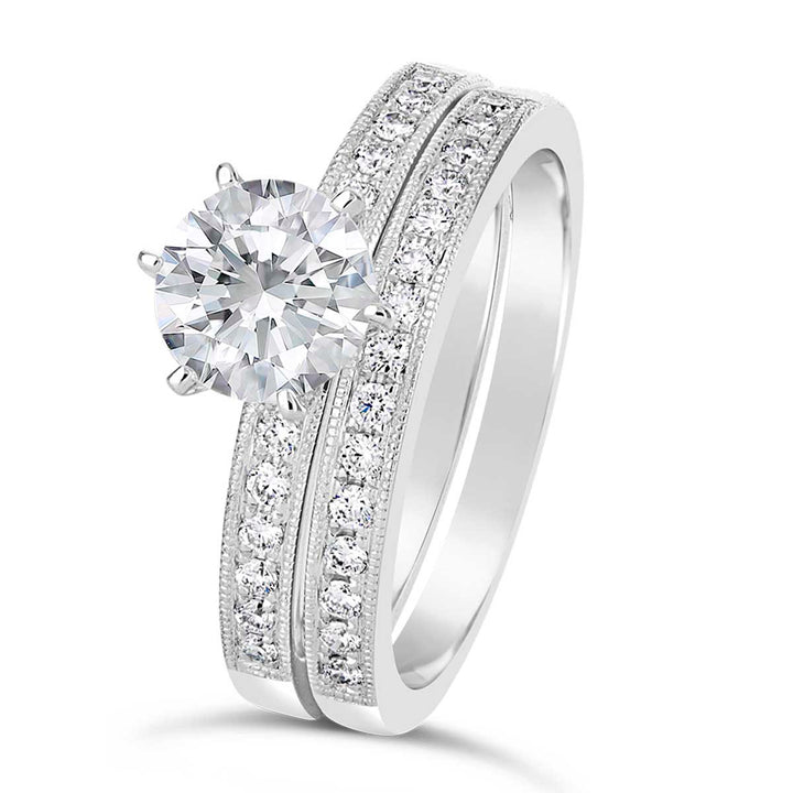 Vintage Inspired Diamond Wedding Set - MR0363