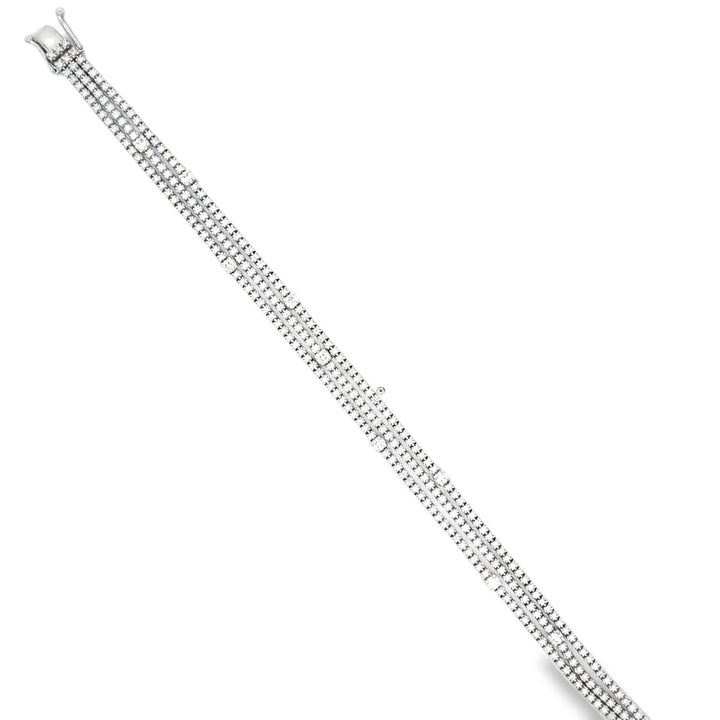 White Gold Triple Row Diamond Bracelet - B71F3S03