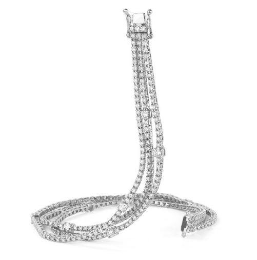 White Gold Triple Row Diamond Bracelet - B71F3S03