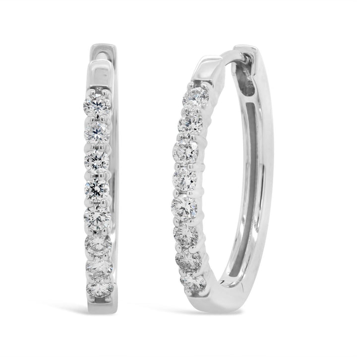 White Gold Diamond Hoop Earrings - EDD6669 - The Diamond Guys