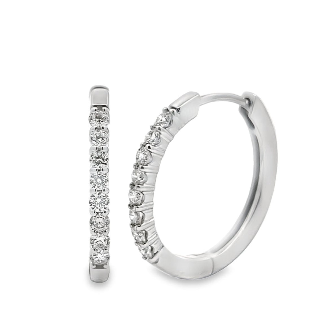 White Gold Diamond Hoop Earrings - EDD6669 - The Diamond Guys