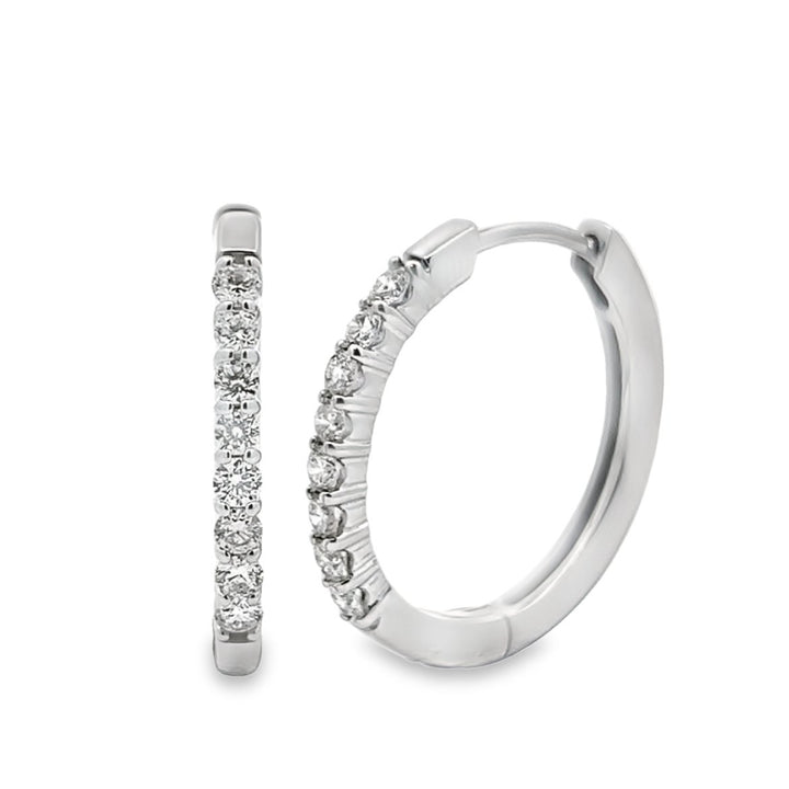 White Gold Diamond Hoop Earrings - EDD6669 - The Diamond Guys