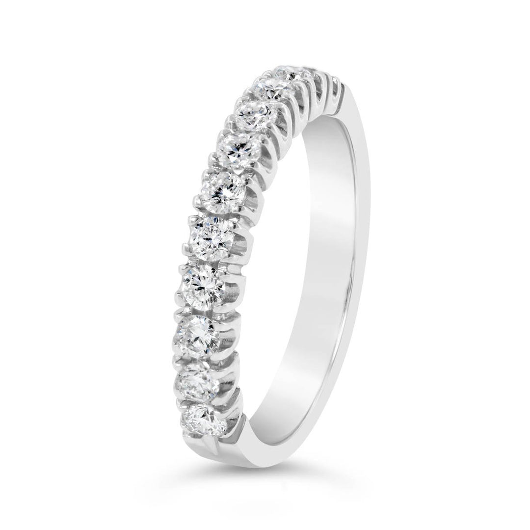 Half Way Lab Grown Diamond Band - 42948-LAB - The Diamond Guys