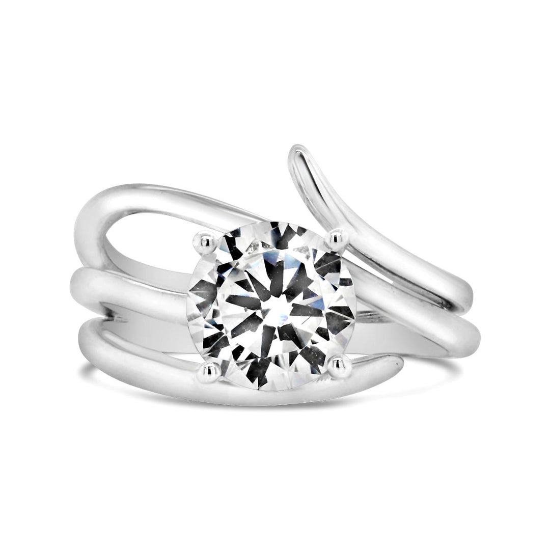 Modern Solitaire Diamond Engagement Ring - YJC4080R - The Diamond Guys