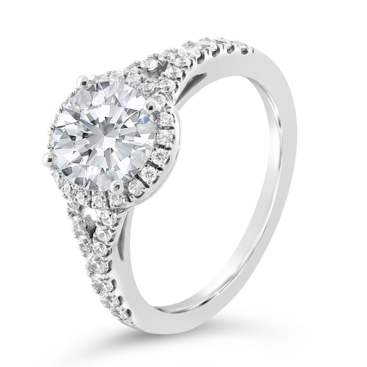 Split Shank Halo Diamond Engagement Ring - ACB234