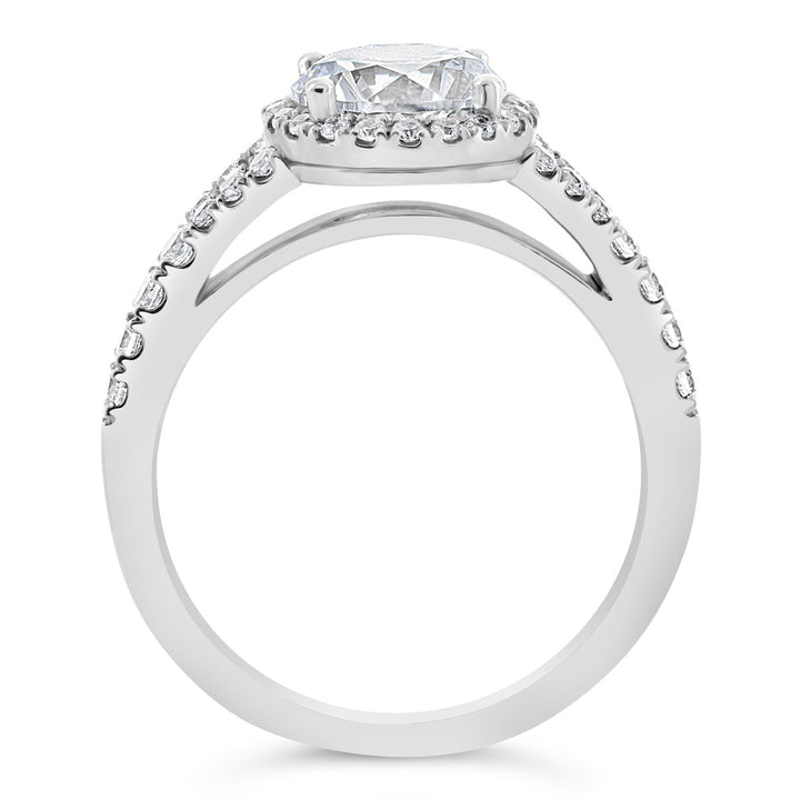 Split Shank Halo Diamond Engagement Ring - ACB234