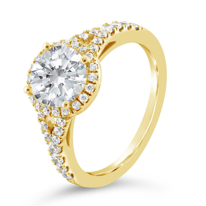 Split Shank Halo Diamond Engagement Ring - ACB234