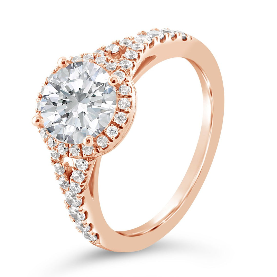 Split Shank Halo Diamond Engagement Ring - ACB234