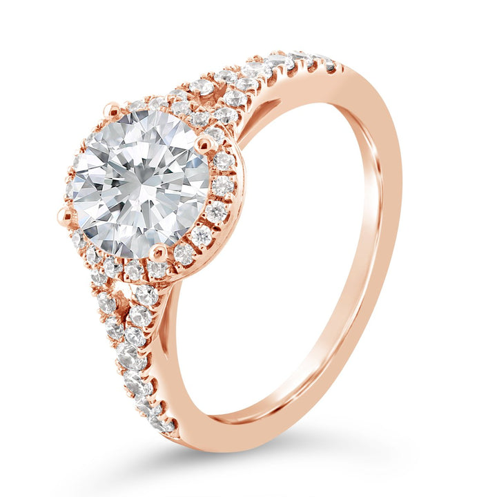Split Shank Halo Diamond Engagement Ring - ACB234