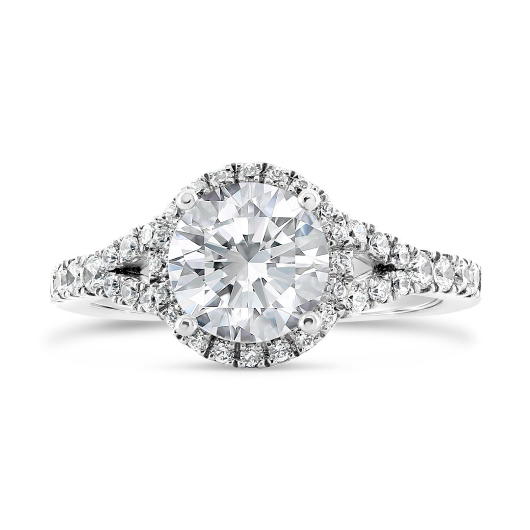 Split Shank Halo Diamond Engagement Ring - ACB234