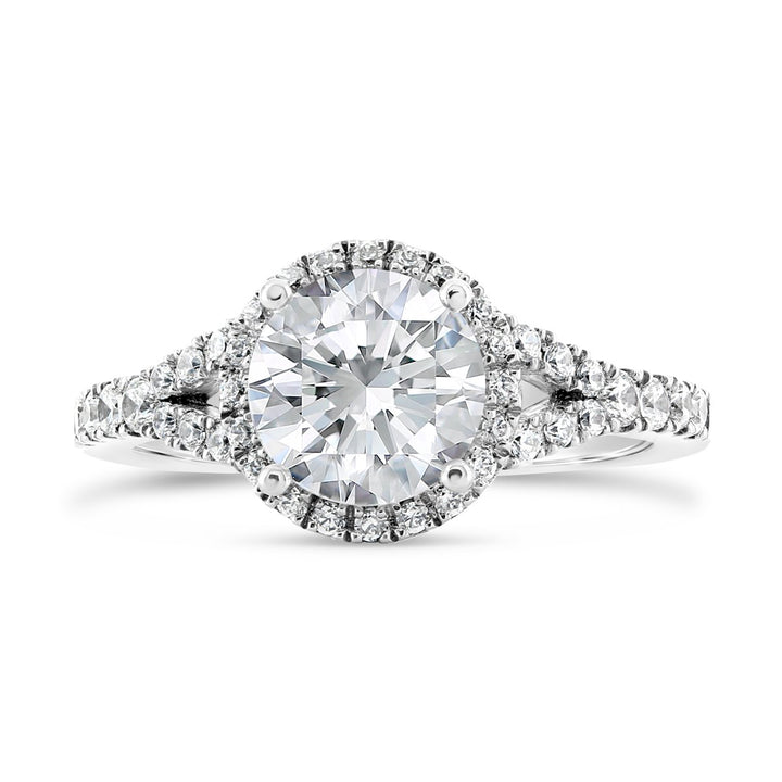 Split Shank Halo Diamond Engagement Ring - ACB234