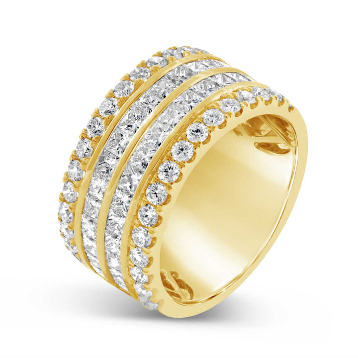 Four Row Diamond Fashion Ring