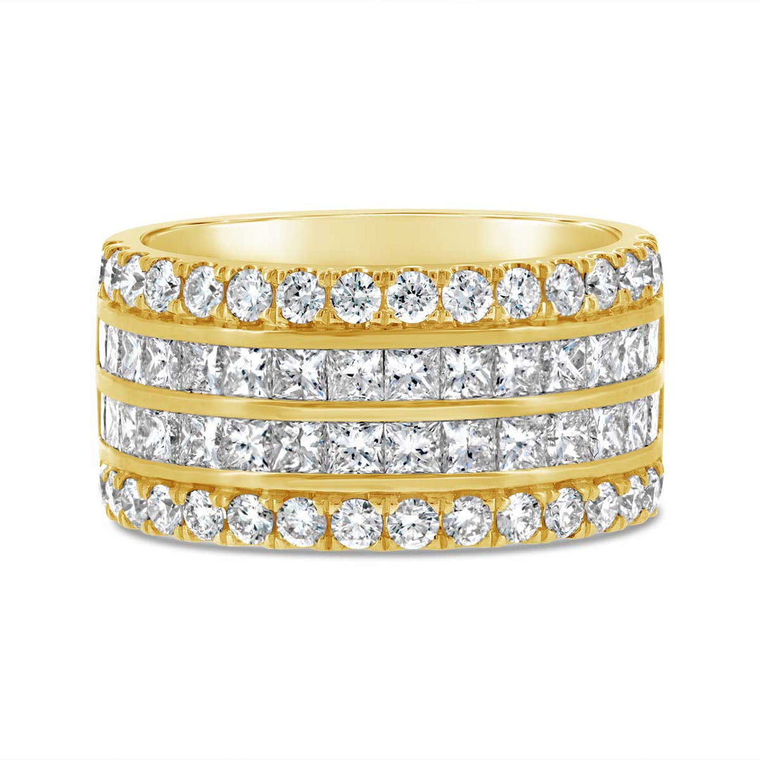 Four Row Diamond Fashion Ring