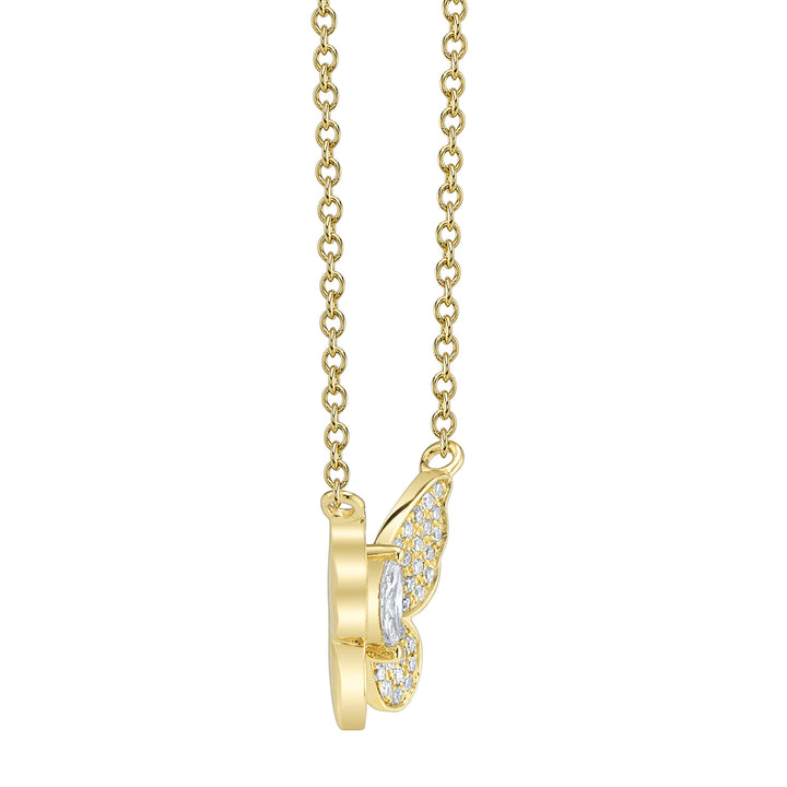 Shy Creation Marquise & Round Diamond Pave Butterfly Necklace