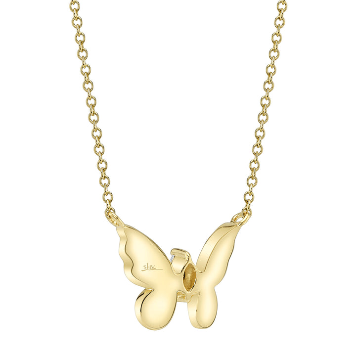 Shy Creation Marquise & Round Diamond Pave Butterfly Necklace