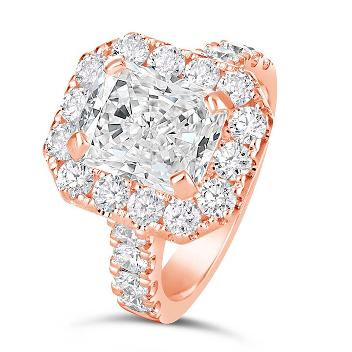 Radiant Diamond Halo Engagement Ring - The Diamond Guys