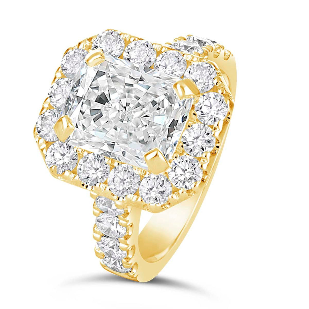 Radiant Diamond Halo Engagement Ring - The Diamond Guys