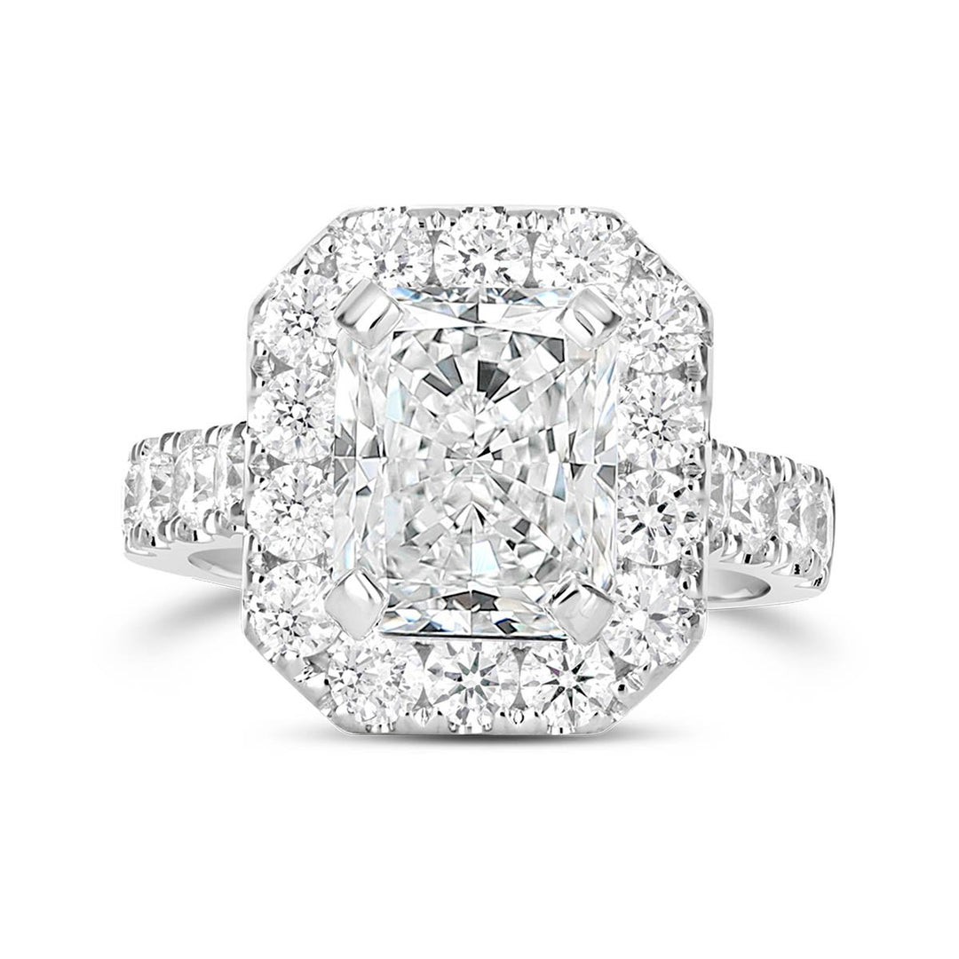 Radiant Diamond Halo Engagement Ring - The Diamond Guys