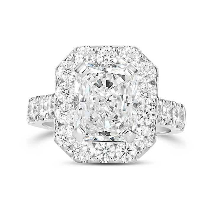 Radiant Diamond Halo Engagement Ring - The Diamond Guys