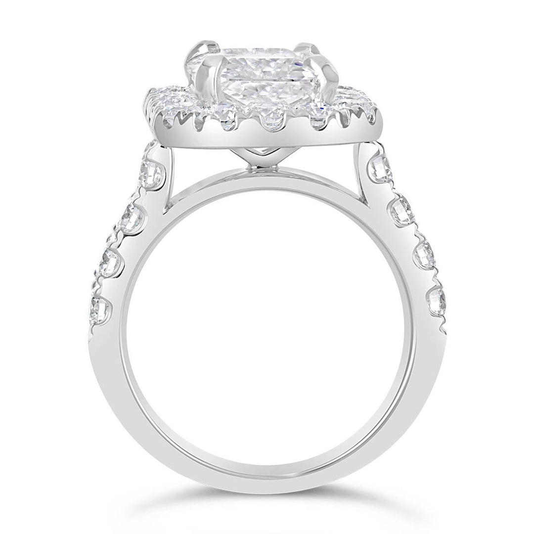 Radiant Diamond Halo Engagement Ring - The Diamond Guys