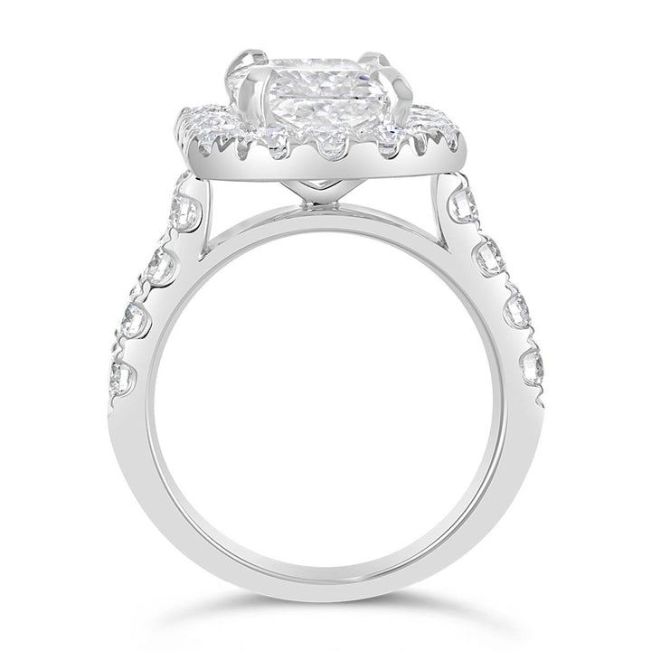 Radiant Diamond Halo Engagement Ring - The Diamond Guys