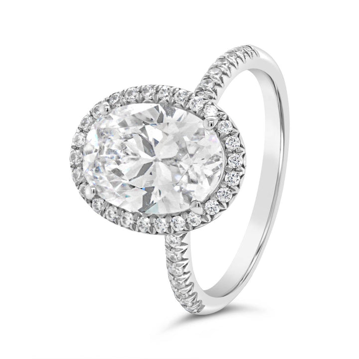 Oval Cut Halo Diamond Engagement Ring - The Diamond Guys