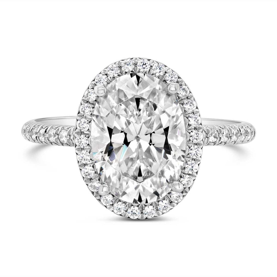 Oval Cut Halo Diamond Engagement Ring - The Diamond Guys