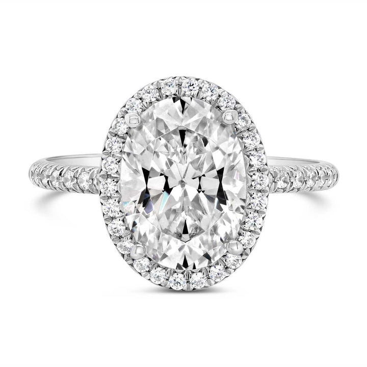 Oval Cut Halo Diamond Engagement Ring - The Diamond Guys