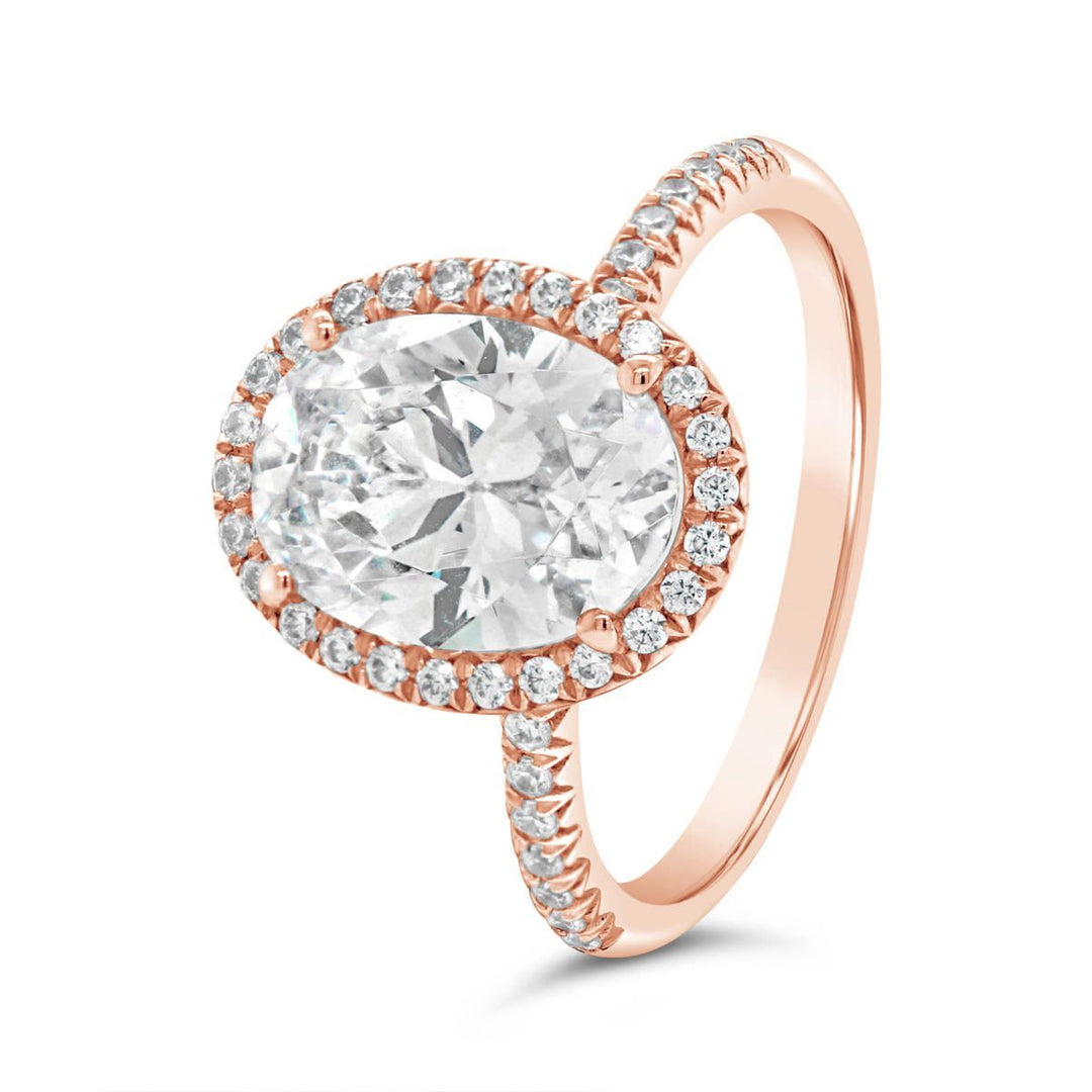 Oval Cut Halo Diamond Engagement Ring - The Diamond Guys