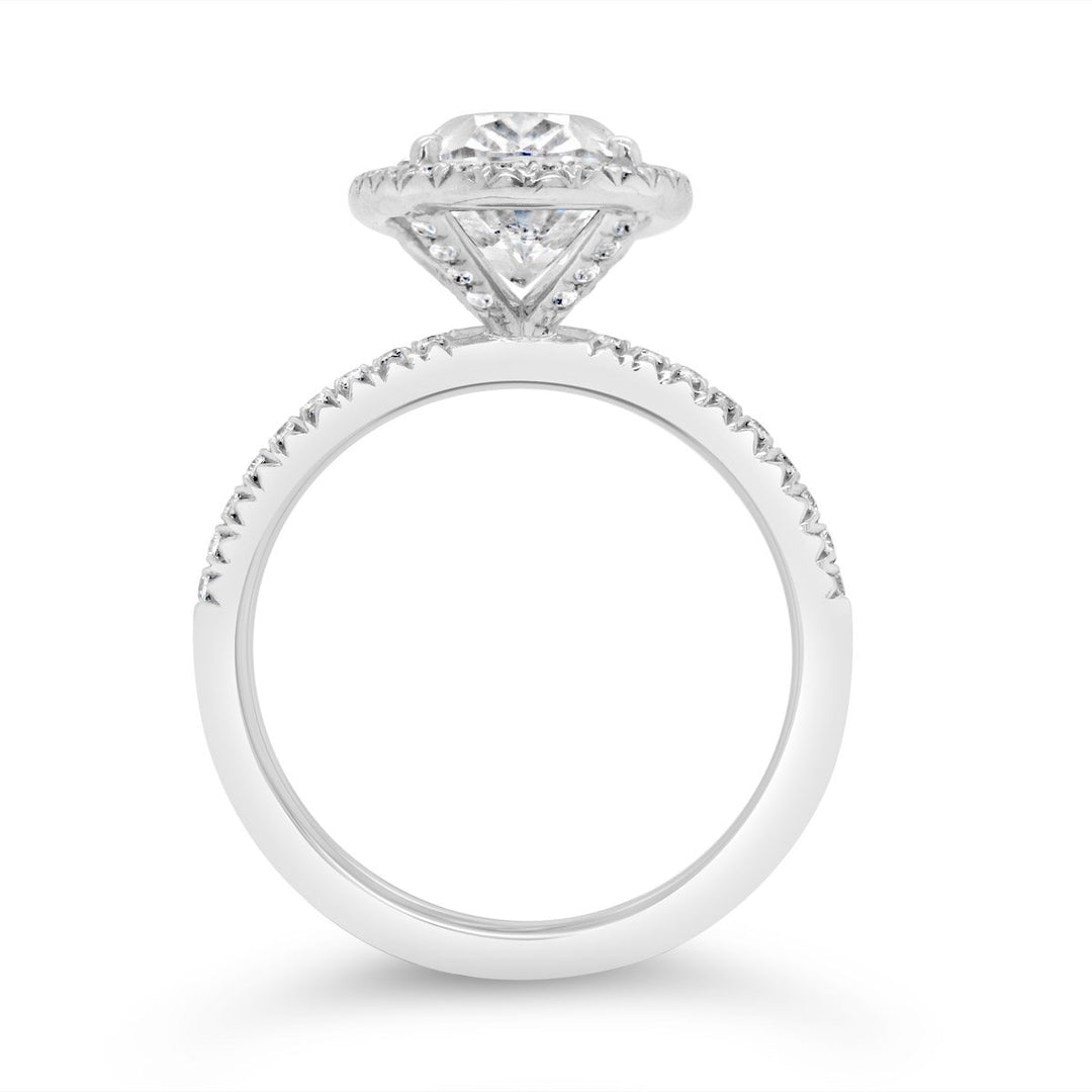 Oval Cut Halo Diamond Engagement Ring - The Diamond Guys