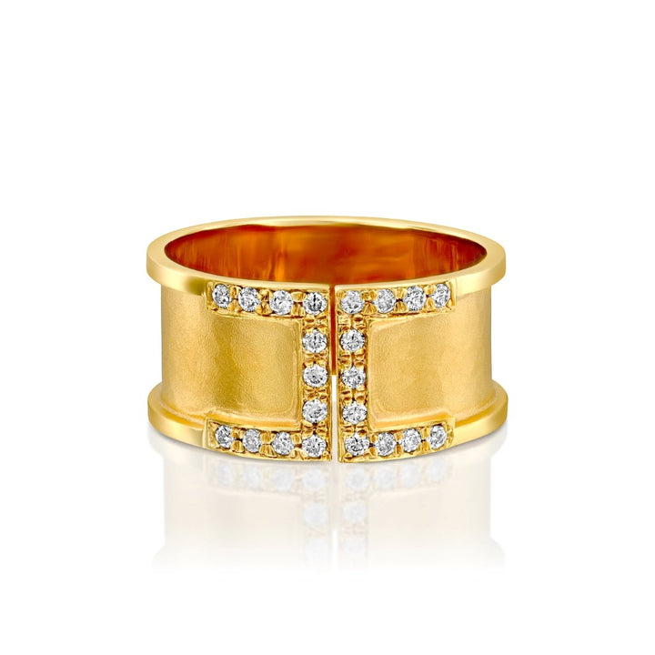 Marika Desert Gold Wide Diamond Band - MDG7886 - The Diamond Guys