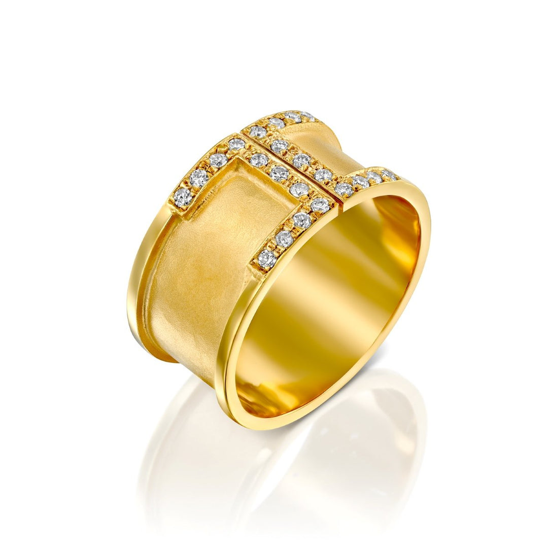 Marika Desert Gold Wide Diamond Band - MDG7886 - The Diamond Guys