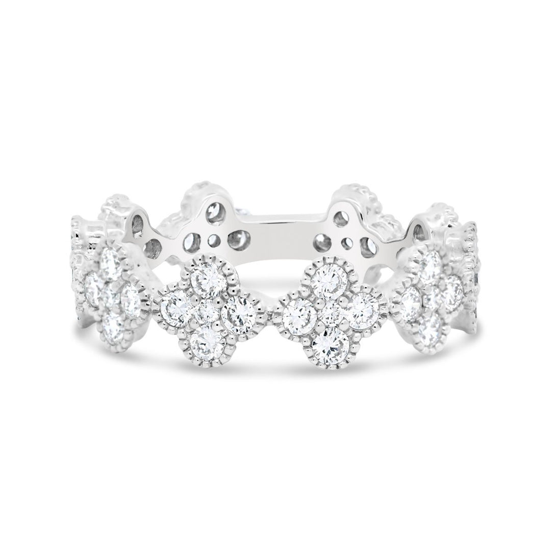 Diamond Clover Eternity Ring - RN5423W - The Diamond Guys