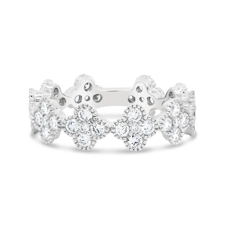 Diamond Clover Eternity Ring - RN5423W - The Diamond Guys