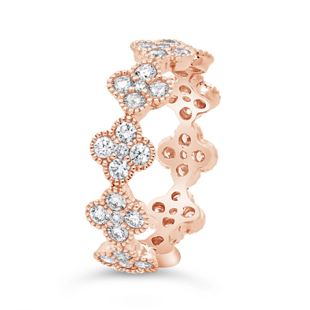 Diamond Clover Eternity Ring - RN5423W - The Diamond Guys