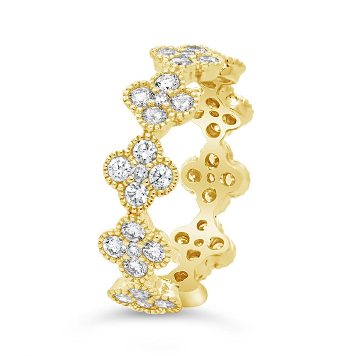 Diamond Clover Eternity Ring - RN5423W - The Diamond Guys